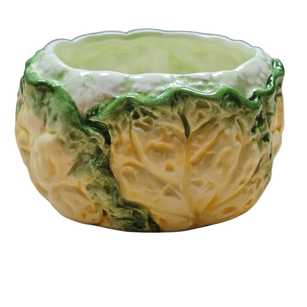 Shafford Org 1982 Green Cabbage Lettuce 4 Part Relish Plate 13" D with side dish - Picture 4 of 6